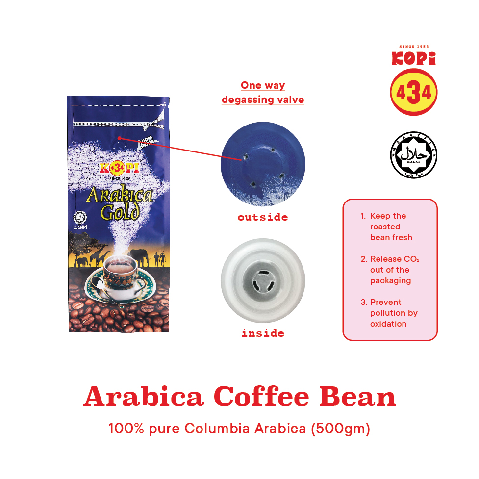 Muar kopi 434 arabica bean 500gm pure Columbia Arabica-03