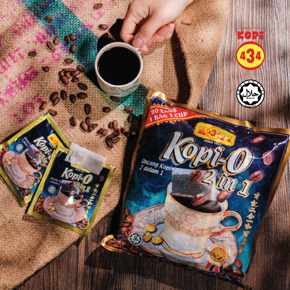 NEW Kopi 434 Muar 2in1 Less Sugar (Black Coffee with less sugar EXTRA STRONG) 20 uncang-03